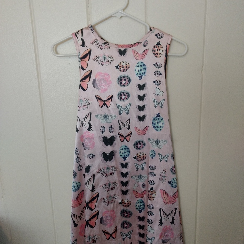 UO Pink silk mini dress